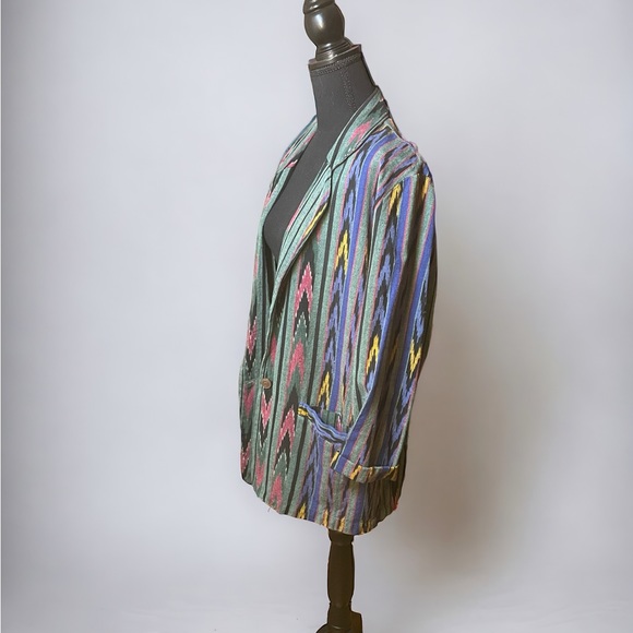 Vintage Ikat Southwest colorful blazer 80’s - Picture 3 of 5
